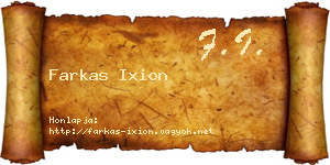 Farkas Ixion névjegykártya